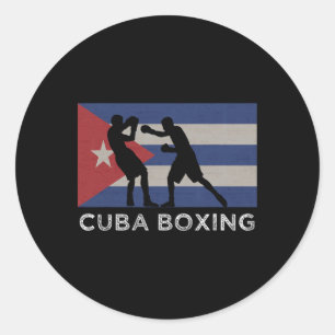 Cuban Boxer National Cuba Flag Boxing Gloves Graph Classic Round Sticker