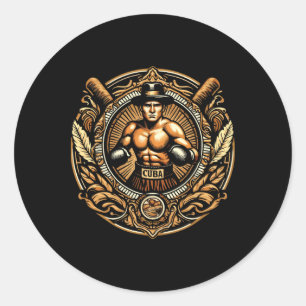 Cuban Boxing Cuba Power Traditional Boxing Classic Round Sticker