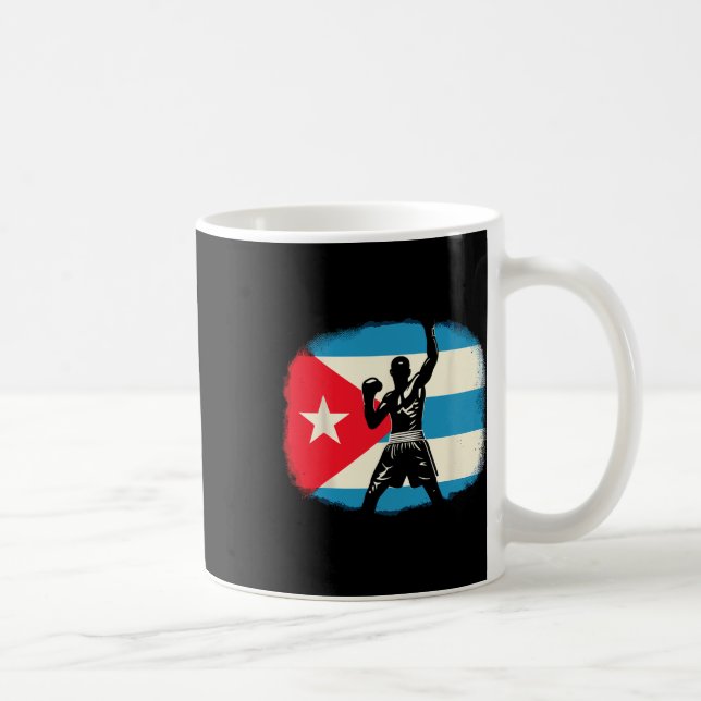 Cuban Boxing Power With Flag Pride  Coffee Mug (Right)