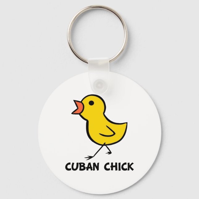 Cuban Chick Keychain (Front)