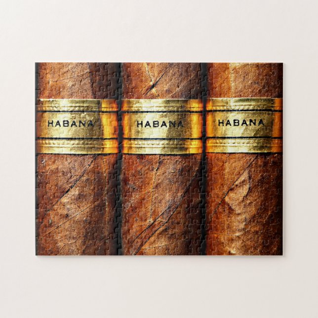 Cuban Cigars Habana Gold Vip Smoke Club Jigsaw Puzzle (Horizontal)