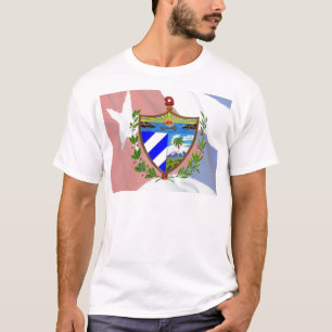 Cuban Coat of Arms on Cuban Flag T-Shirt