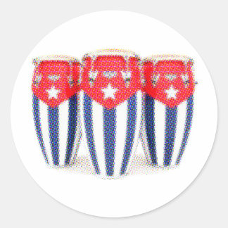 Cuban Congas Classic Round Sticker