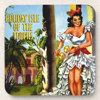 Cuban Dancer Vintage Travel Coaster