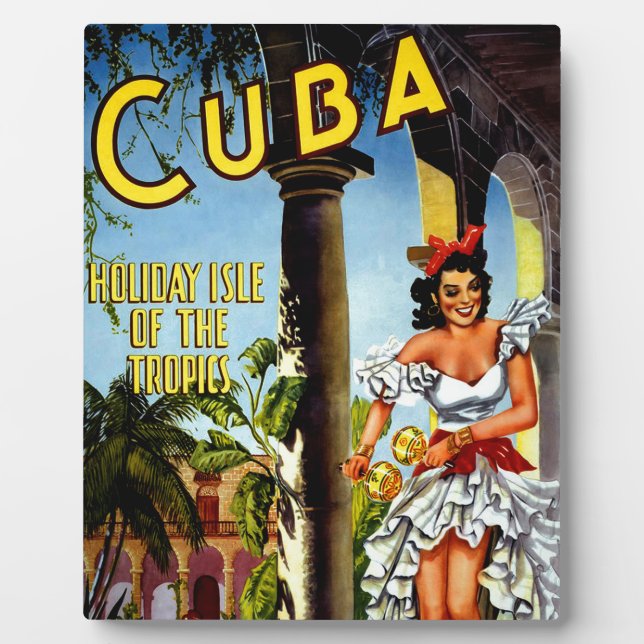 Cuban Dancer Vintage Travel Plaque (Front)