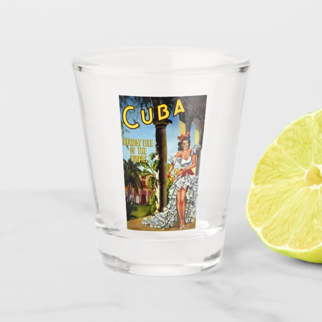 Cuban Dancer Vintage Travel Shot Glass (Front)