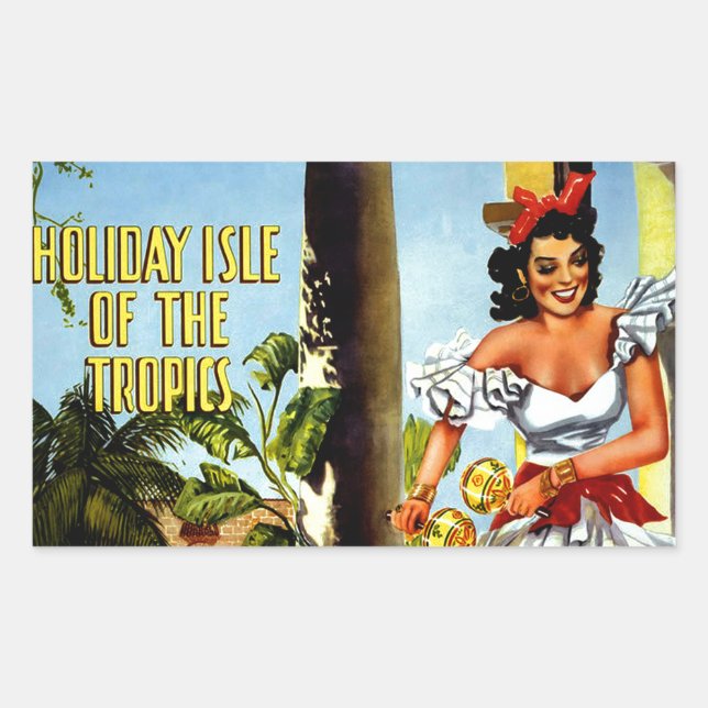 Cuban Dancer Vintage Travel Sticker (Front)