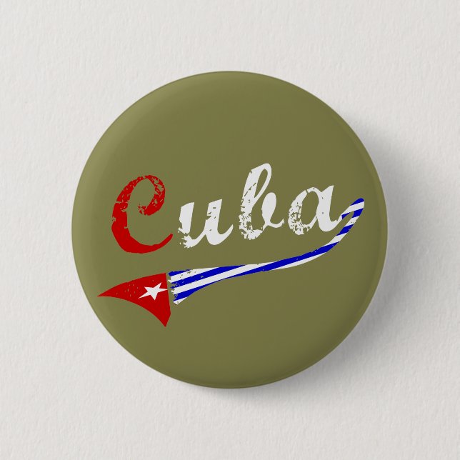 Cuban Flag 2 Inch Round Button (Front)