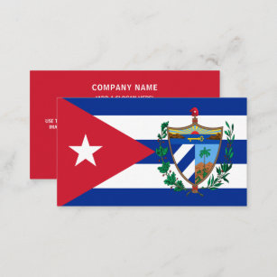 Cuban Flag & Coat of Arms, Flag of Cuba Business Card