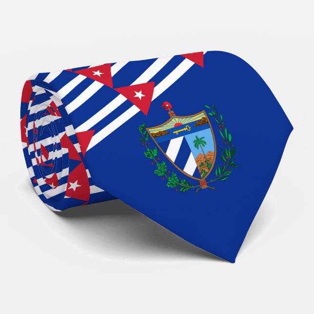 Cuban Flag & Coat of Arms, Flag of Cuba Tie (Rolled)