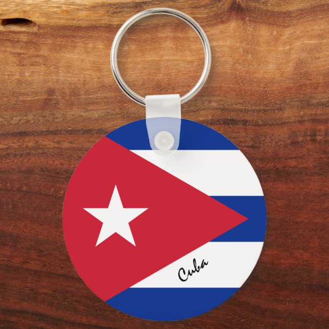 Cuban Flag & Cuba holiday, patriots /sports Keychain (Front)