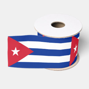Cuban Flag & Cuba travel, holiday/sports Grosgrain Ribbon