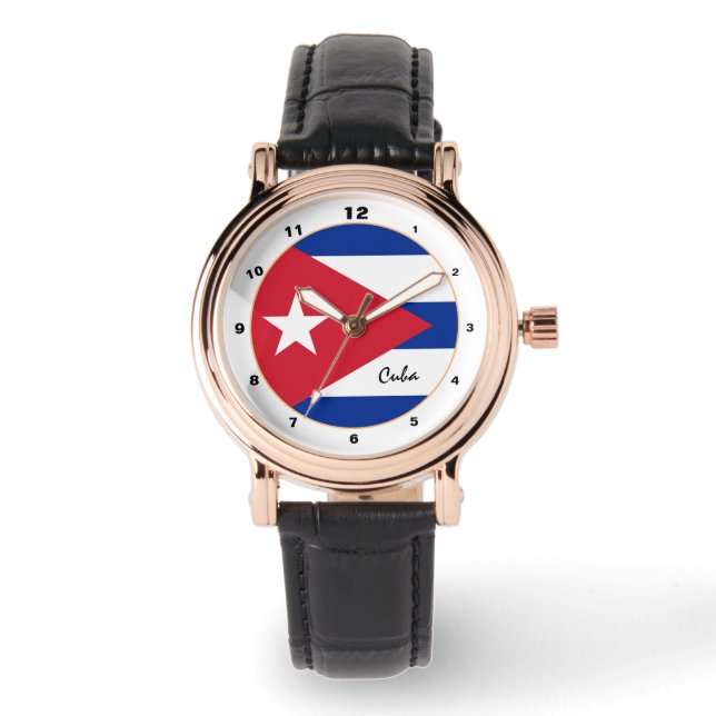 Cuban Flag & Cuba trendy fashion /design watch (Front)