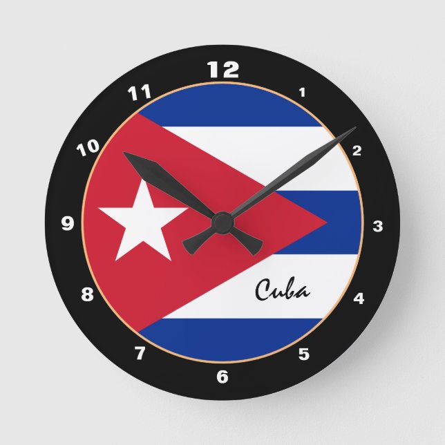 Cuban Flag & Cuba trendy home / design clock (Front)