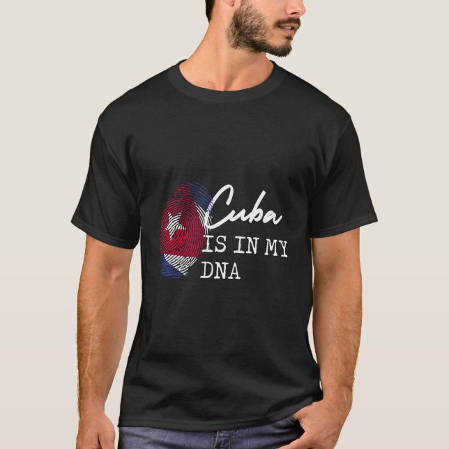 Cuban Flag Dna Cuba T-Shirt (Front)