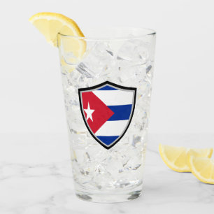 Cuban flag glass