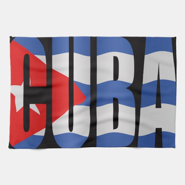 Cuban flag kitchen towel (Horizontal)