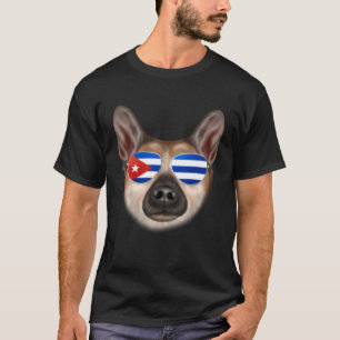 Cuban Flag Norwegian Buhund Dog Cuba Pocket T-Shirt
