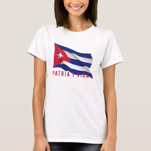 Cuban Flag “Patria y Vida” T-Shirt (Front)