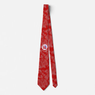 Cuban Flag Red Letters LOVE White on Red Tie