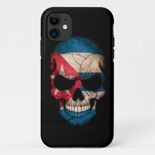 Cuban Flag Skull on Black iPhone 11 Case