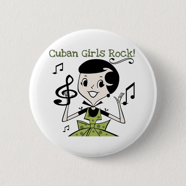 Cuban Girls Rock 2 Inch Round Button (Front)