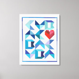 Cuban Heart Stretched Canvas Print