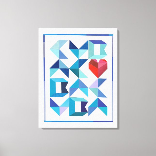 Cuban Heart Stretched Canvas Print (Front)