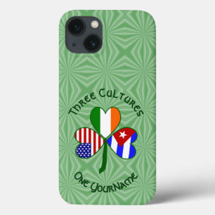 Cuban Irish USA Flags Shamrock Personalized  iPhone 13 Case