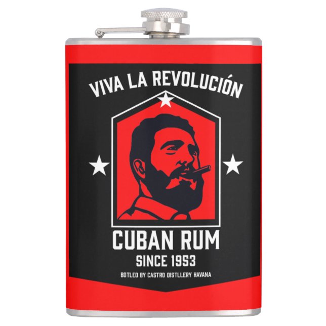 Cuban Libre Rum Drinkers Revolution  Hip Flask (Front)