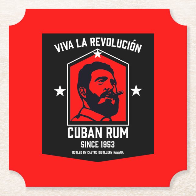 Cuban Libre Rum Drinkers Revolution  Paper Coaster (Front)