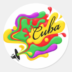 Cuban Music Classic Round Sticker