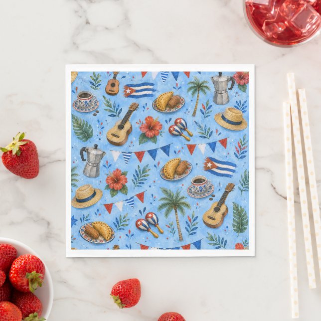 Cuban Party Pattern Lunch Napkin (Insitu)