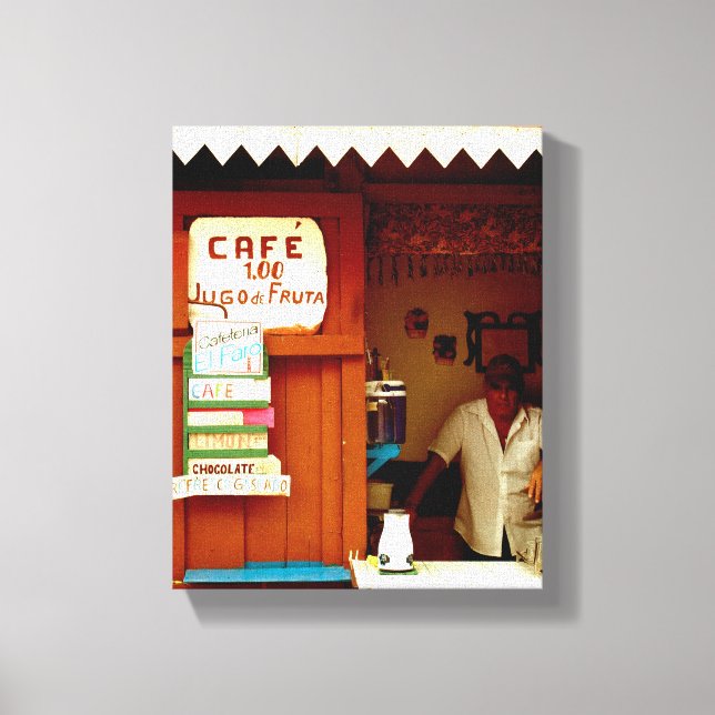 Cuban Photo of Old Havana Habana | Cafe |  Canvas Print (Front)
