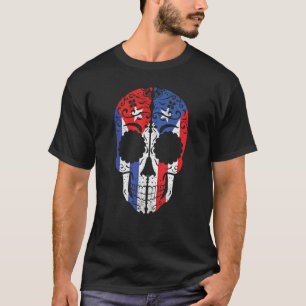 Cuban Puerto Rican Sugar Skull Cuba Puerto Rico Fl T-Shirt