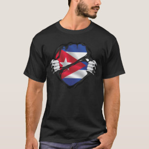 Cuban Pure Roots Flag Black T-Shirt