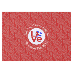 Cuban Red LOVE Flag Personalized Tablecloth