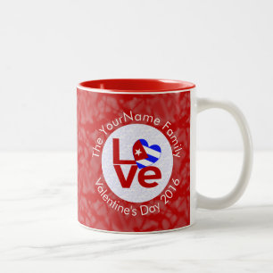 Cuban Red LOVE Flag Personalized  Two-Tone Coffee Mug