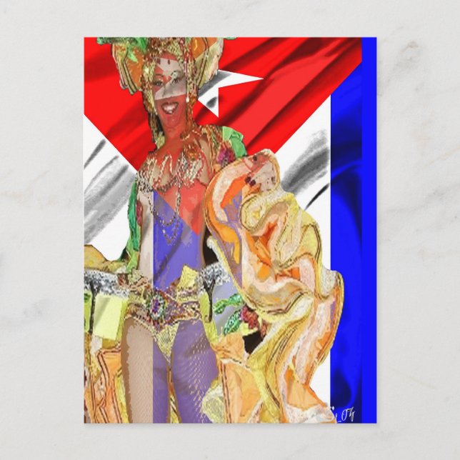 CUBAN RUMBERA FLAG POSTCARD (Front)