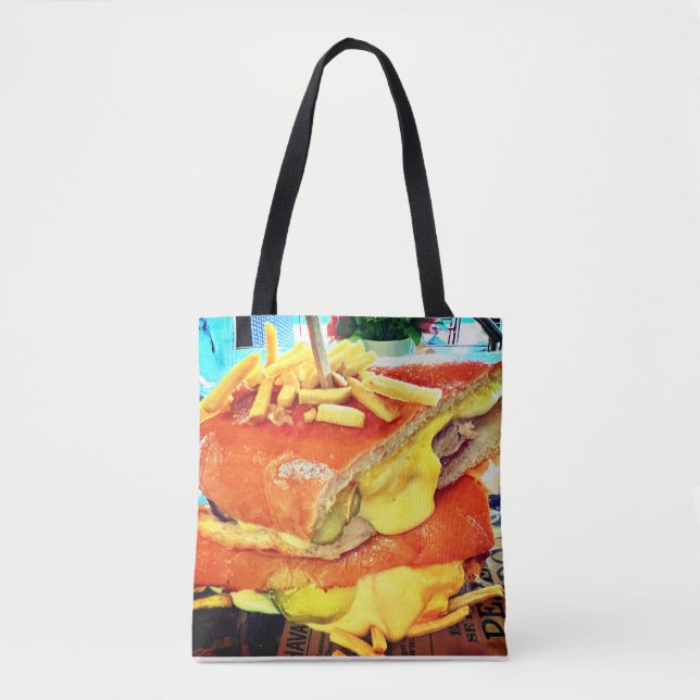 Cuban Sandwich Tote Bag by Tamara Diaz Art  (Front)