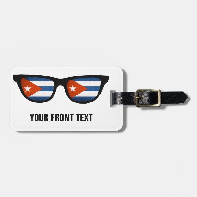 Cuban Shades custom luggage tag (Front Horizontal)
