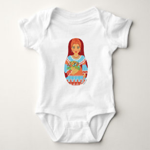 Cuban Sienna Matryoshka Baby Bodysuit