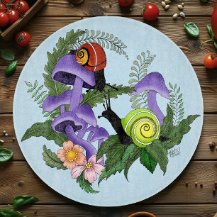 Cuban Snails Purple Mushrooms Cutting Board