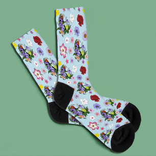 Cuban Snails Purple Mushrooms Socks