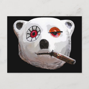 Cuban Teddy Bear with Cigar, Black Back Postcard