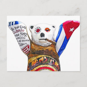 Cuban Teddy Bear with Cigar, White Back(pst) Postcard