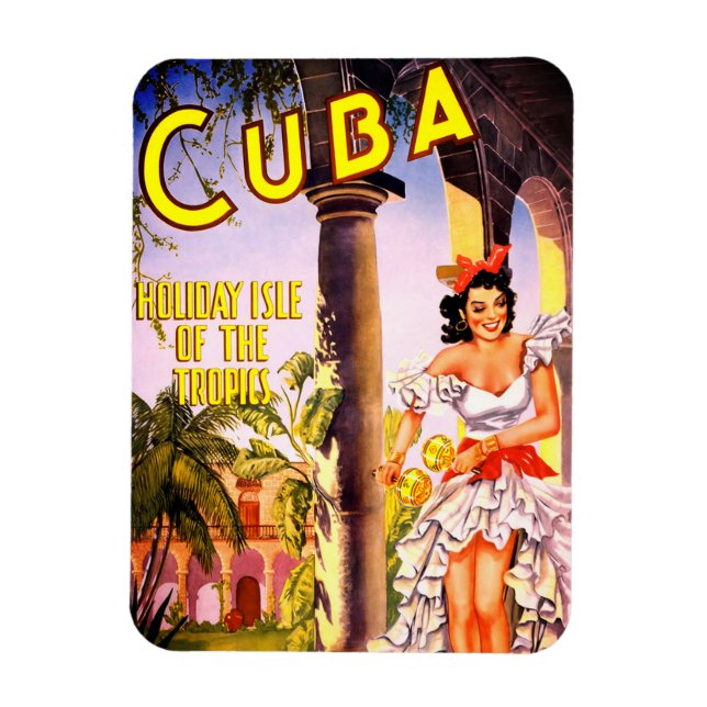 Cuban Travel Poster Magnet (Vertical)