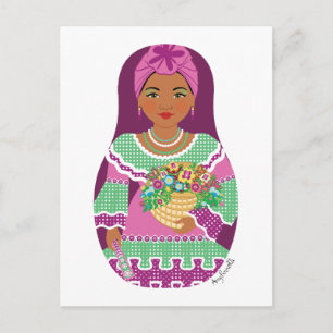 Cuban Violet Matryoshka Postcard