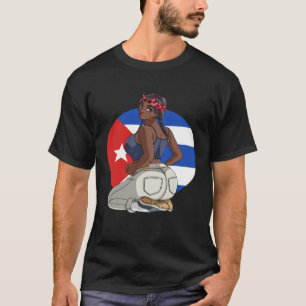 Cubana Strong Latin Girl Cuba Flag Pride T-Shirt