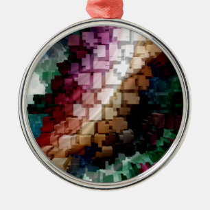 Cube Centric Dark Wind Metal Ornament